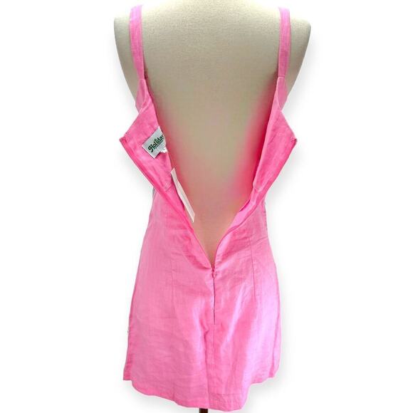 Holiday The Label NWT Pink Maldives Y2K 90s Vibe Dress Woven Sheath Stripe S - Picture 5 of 7